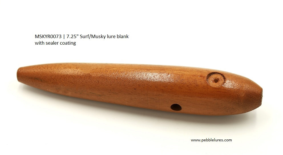X Large 7.25" inch wood Musky & Surf Fishing lure blank | through hole / belly hole & eye sockets
