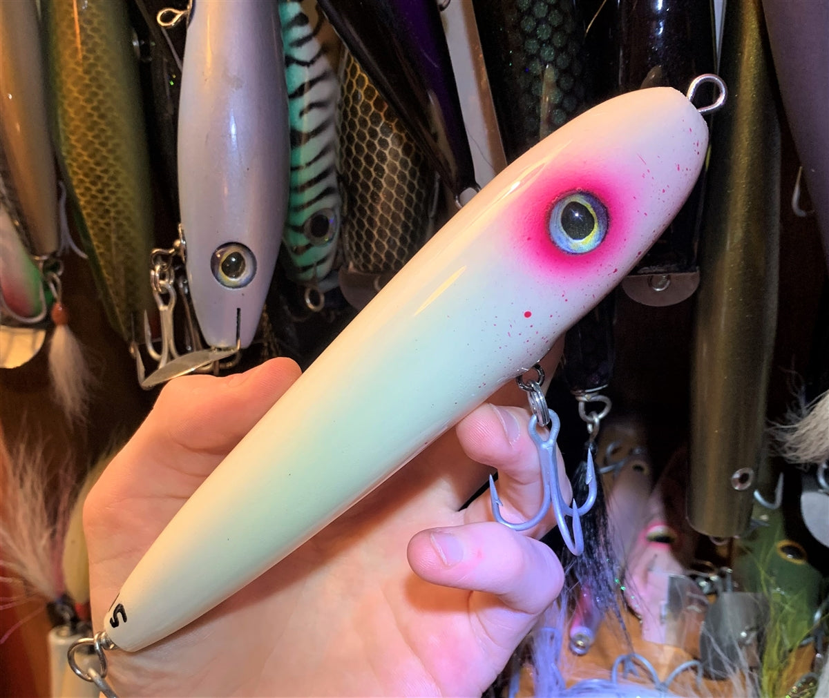 X Large 7.25" inch wood Musky & Surf Fishing lure blank | through hole / belly hole & eye sockets