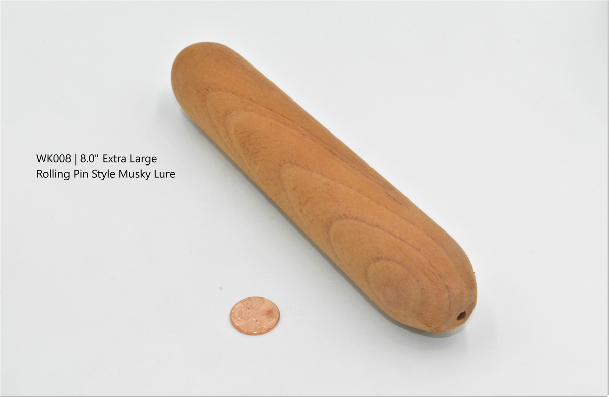 Rolling Pin Lure  Extra Large 8.0 inch uniform thickness Lure (optional through holes)