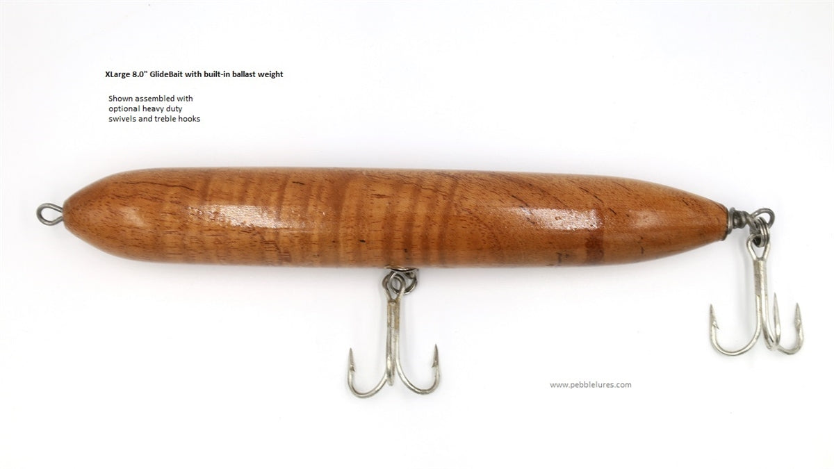 Glidiater | 8.0" inch Wood TopWater Glide Bait Kit (built-in weight | through hole | belly hole)